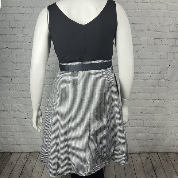 City Chic Black With Gray & White Stripe Dress (Dress Shirt Play) Plus Size 14 - Picture 3 of 8